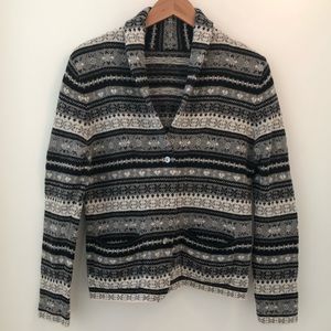 Fair Isle Pattern 100% Wool Cardigan